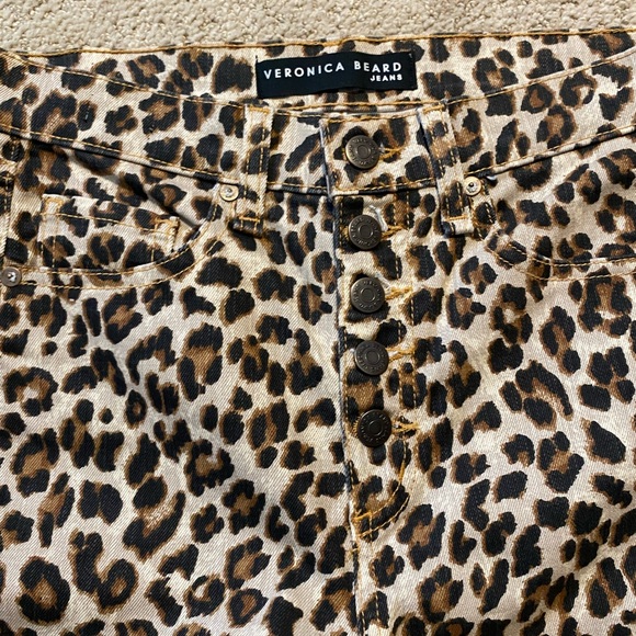 Veronica Beard Debbie leopard print pants 26 - Picture 3 of 5